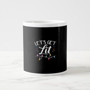 Christmas Lights Humor Let's Get Lit Essential Large Coffee Mug