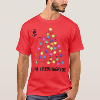 Christmas lights I'm fine everything is fine Tree  T-Shirt