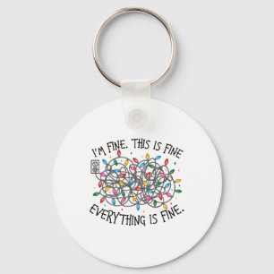 Christmas Lights I'm Fine Everything Is Fine Xmas  Key Ring