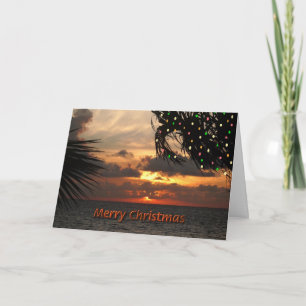 Christmas Lights in Palm Trees Holiday Card