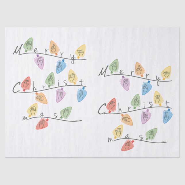 Christmas Lights in Sign Language Tissue Paper (Front)