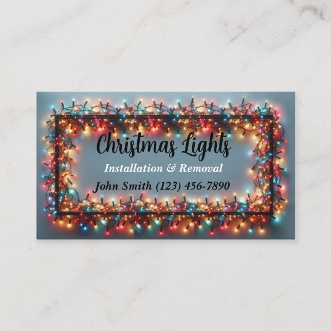 Christmas Lights Installation Business Cards (Front)