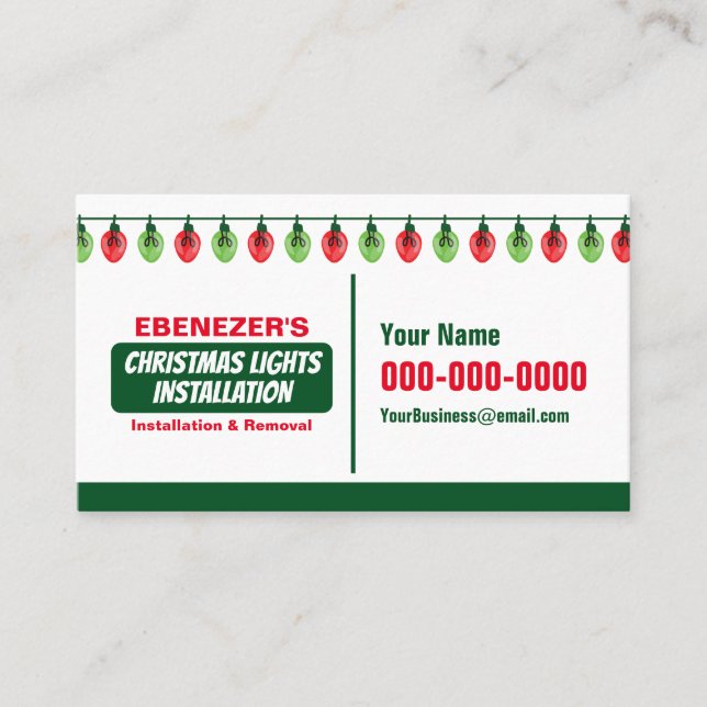 Christmas Lights Installation Business Cards (Front)