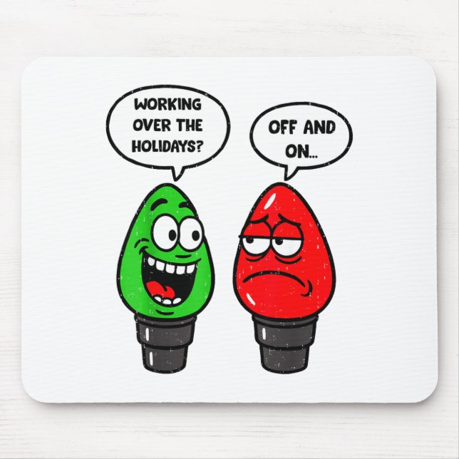 Christmas Lights Joke Light Bulb Working Off On Pu Mouse Pad (Front)