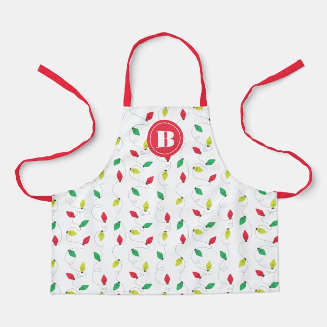 Christmas lights kids holiday apron (Front)