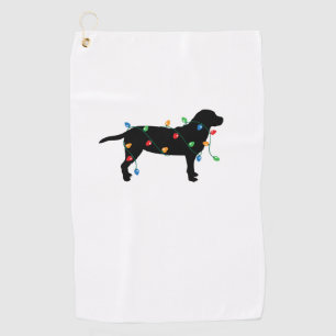 Christmas Lights Labrador Retriever Dog Shirt Golf Towel
