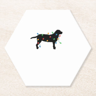 Christmas Lights Labrador Retriever Dog Shirt Paper Coaster