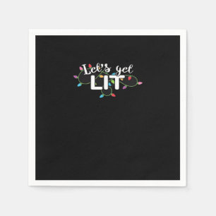 Christmas Lights Let's Get Lit Gift Classic Napkin