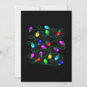 Christmas Lights -Let's Get Lit Lights- Merry & Br Holiday Card