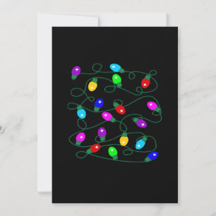 Christmas Lights -Let's Get Lit Lights- Merry & Br Holiday Card