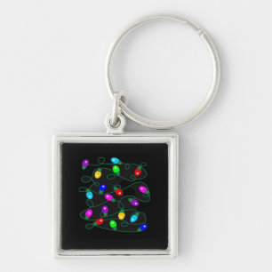 Christmas Lights -Let's Get Lit Lights- Merry & Br Key Ring