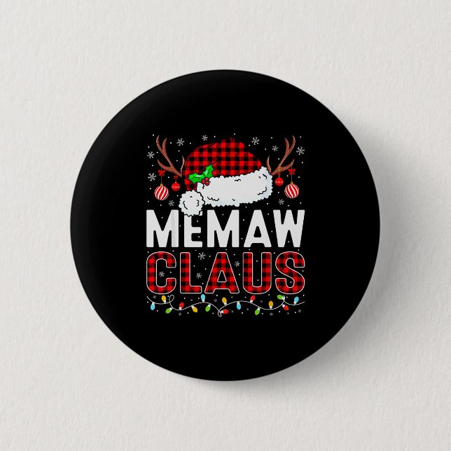 Christmas Lights Memaw Claus Family Matching Xmas  6 Cm Round Badge (Front)