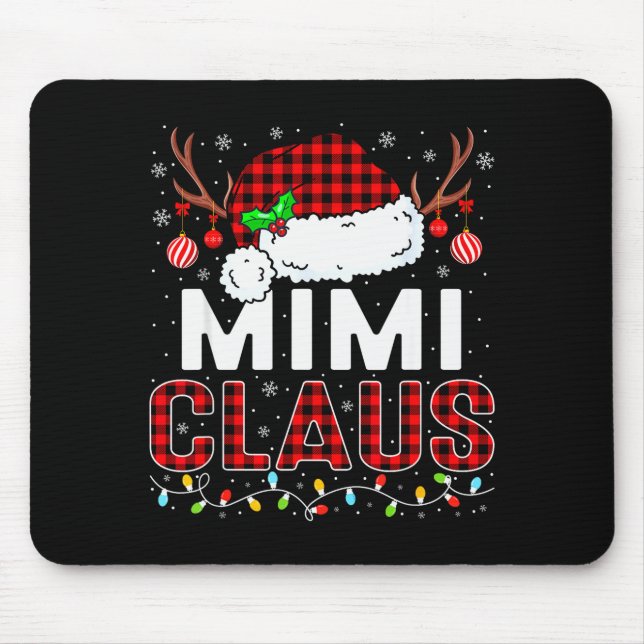 Christmas Lights Mimi Claus Family Matching Xmas P Mouse Pad (Front)