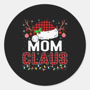 Christmas Lights Mom Claus Family Matching Xmas Pa Classic Round Sticker