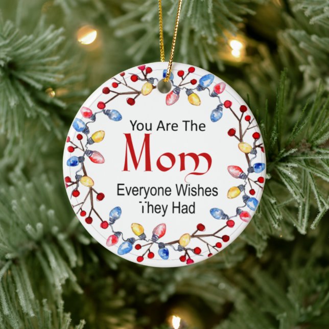 Christmas Lights Mum Ceramic Ornament (Tree)