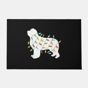 Christmas Lights Newfoundland Dog Lovers Doormat