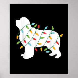 Christmas Lights Newfoundland Dog Lovers Poster