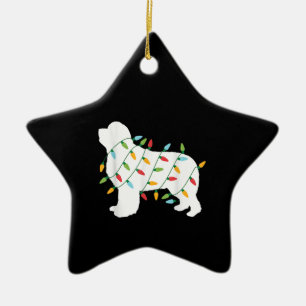 Christmas lights newfoundland  gifts   dog lovers ceramic ornament