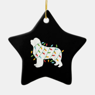 Christmas lights newfoundland  gifts | dog lovers ceramic ornament