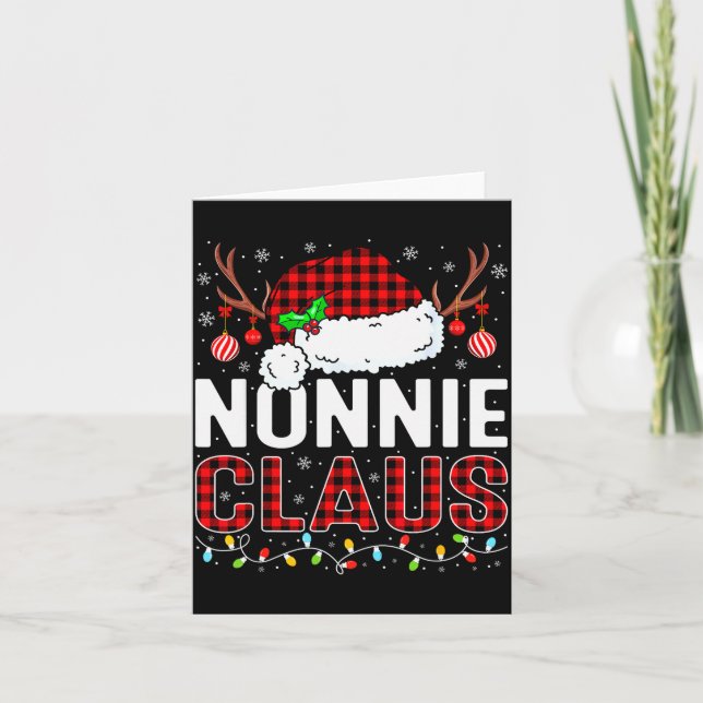 Christmas Lights Nonnie Claus Family Matching Xmas Card (Front)