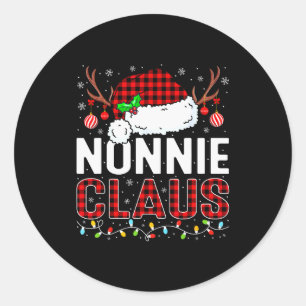 Christmas Lights Nonnie Claus Family Matching Xmas Classic Round Sticker