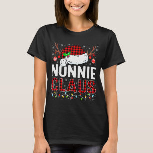 Christmas Lights Nonnie Claus Family Matching Xmas T-Shirt