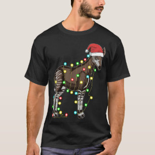 Christmas Lights Okapi Lover Funny Xmas Holiday Gi T-Shirt