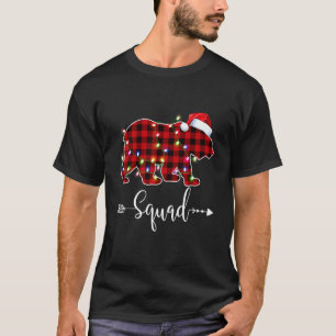 Christmas Lights Pajama Matching Red Plaid Squad B T-Shirt