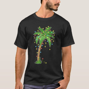 Christmas Lights Palm Tree Beach Funny Tropical Xm T-Shirt