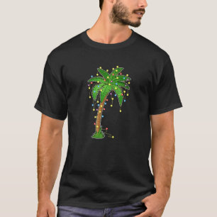 Christmas Lights Palm Tree Beach Funny Tropical Xm T-Shirt