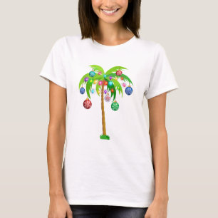 Christmas lights palm tree hawaii beach tropical x T-Shirt
