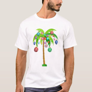 Christmas lights palm tree hawaii beach tropical x T-Shirt
