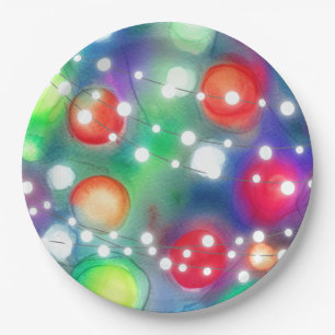 Christmas Lights Paper Plate