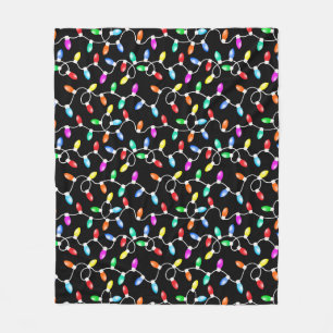 Christmas Lights Pattern Fleece Blanket