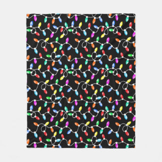 Christmas Lights Pattern Fleece Blanket