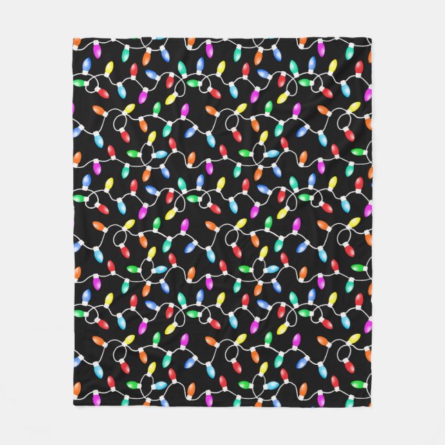Christmas Lights Pattern Fleece Blanket (Front)