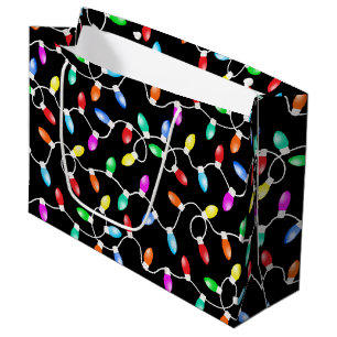 Christmas Lights Pattern Large Gift Bag