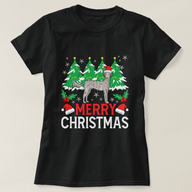 Christmas Lights Persian Greyhound xmass Dog Lover T-Shirt (Design Front)