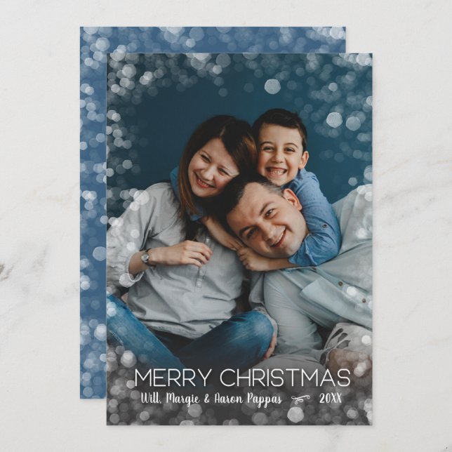 Christmas Lights Photo Holiday Card (Front/Back)