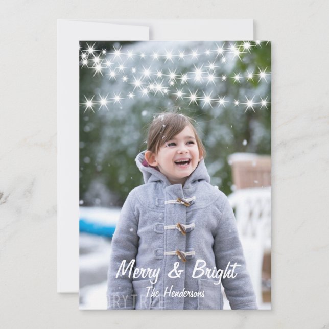 Christmas Lights Photo Holiday Card (Front)