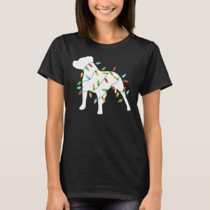 Christmas Lights Pitbull Cute For Dog Lovers T-Shirt