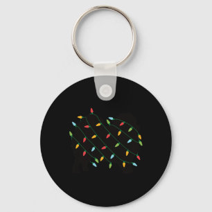 Christmas Lights Pomeranian Cute Gift for Dog Lov Key Ring