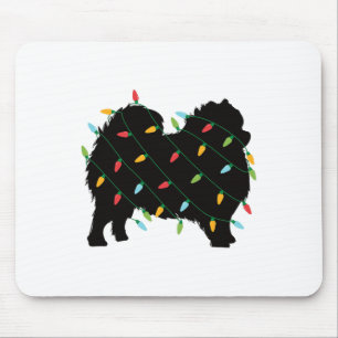 Christmas Lights Pomeranian Cute Gift For Dog Love Mouse Pad