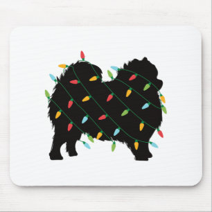 Christmas Lights Pomeranian Cute Gift For Dog Love Mouse Pad