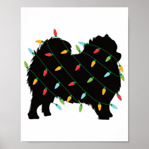 Christmas Lights Pomeranian Cute Gift For Dog Love Poster