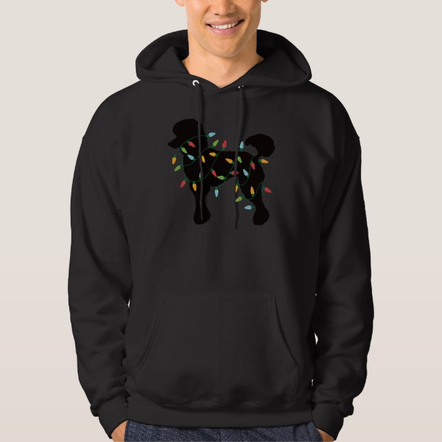 Christmas Lights Poodle  Cute Gifts For Dog Lovers Hoodie (Front)