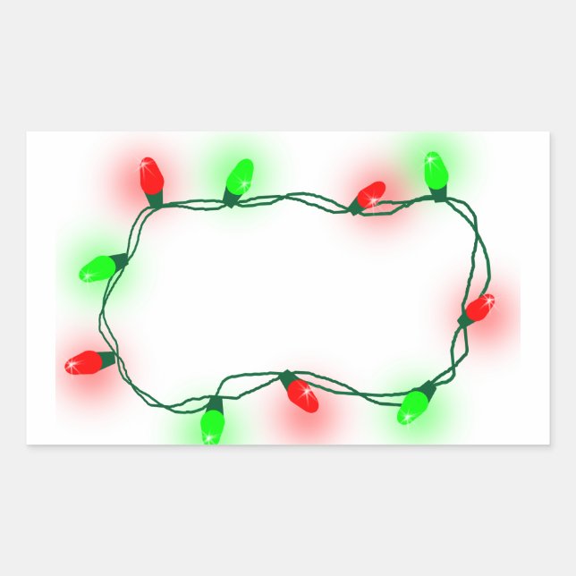 Christmas Lights Rectangular Sticker (Front)