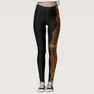 Christmas Lights Red and Yellow Colours Leggings