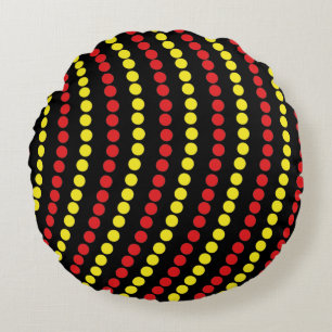 Christmas Lights Red and Yellow Colours Round Cushion