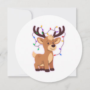 Christmas Lights Reindeer Card
